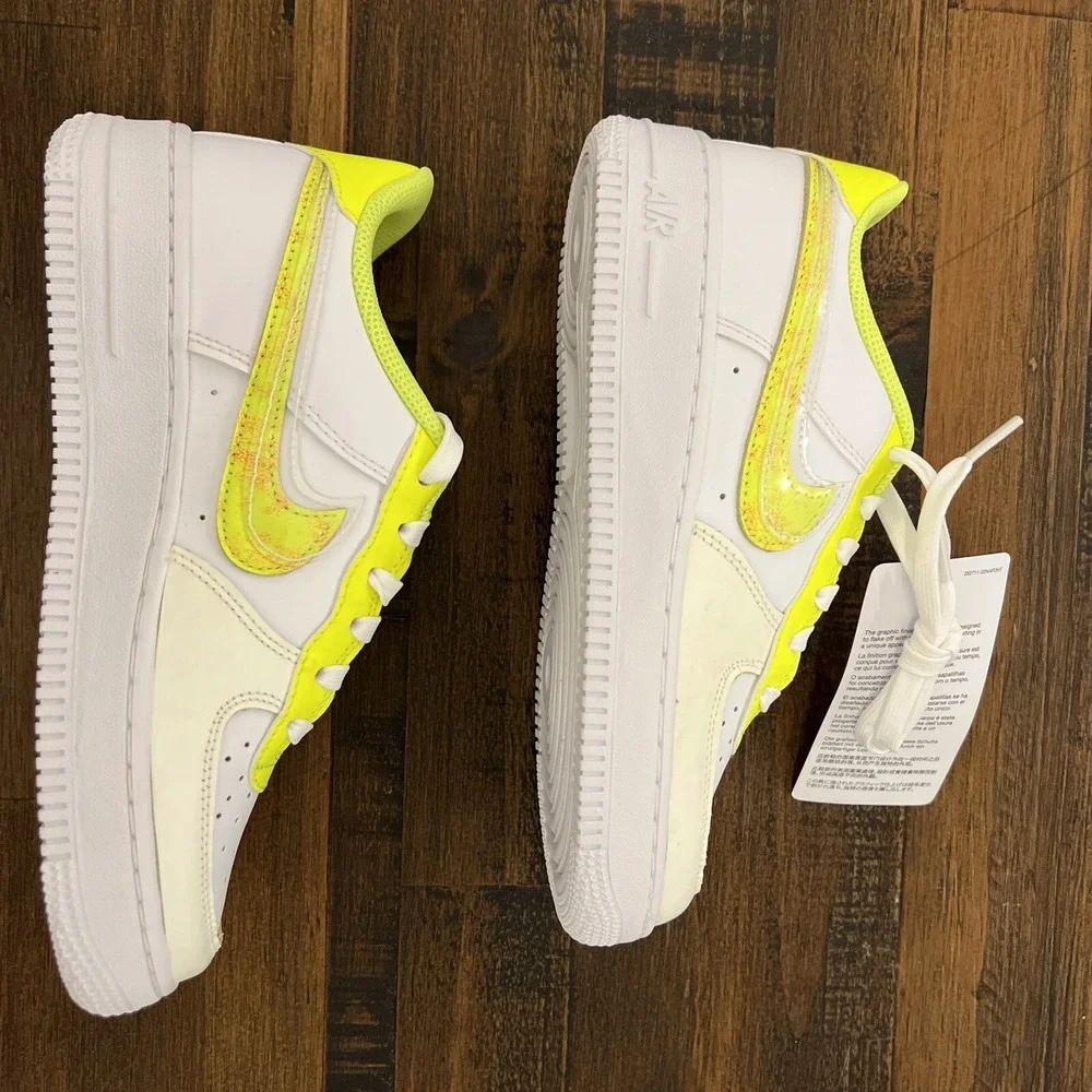 Nike Air Force 1 LV8 GS White Volt Kids sz 4.5Y Women's 6 AF1 Shoes DV1680-100